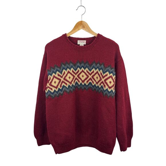 VTG J. Crew Hand Knit Wool Sweater - Picture 1 of 5